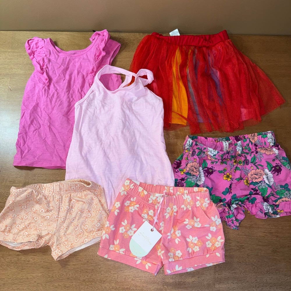 Toddler Girls 6pc Lot Jumping Beans Sesame Street SweetHoney Size 4T Summer Set